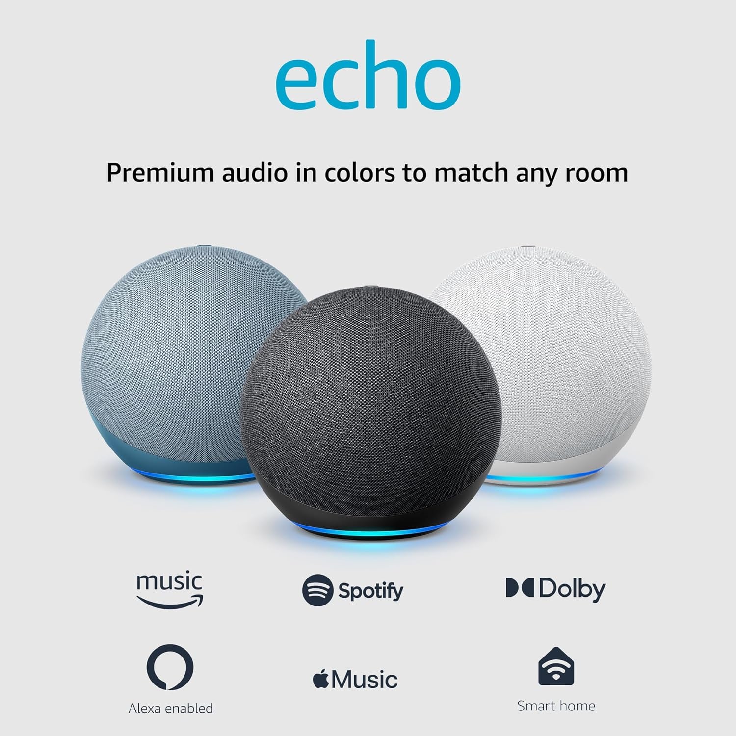 Echo (4th Gen) – Premium Sound, Smart Home Hub, and Alexa (Charcoal)